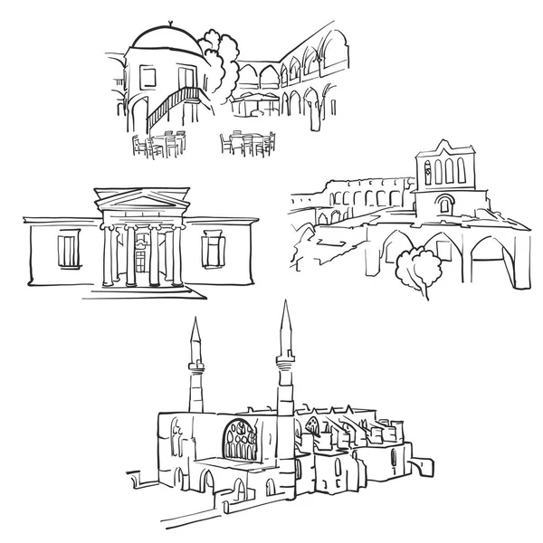 Edificios famosos de Chipre Nicosia — Archivo Imágenes Vectoriales